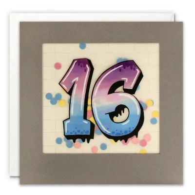 16th Birthday Graffiti Shakies Card