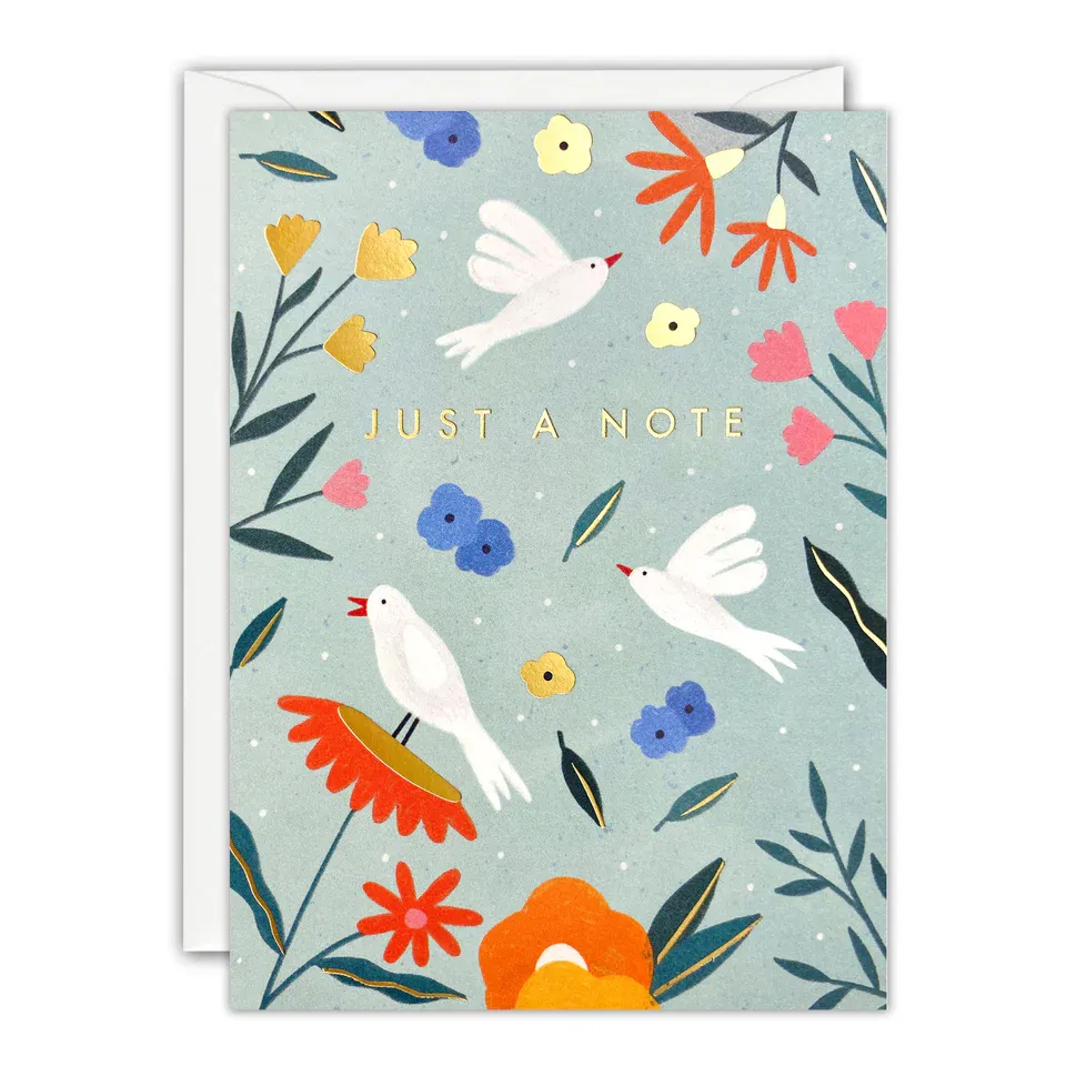 Just A Note Birds &amp; Flowers Mini Card