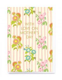 Mother's Day Love Stripes &amp; Flowers Card
