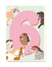6th Birthday Horses Card