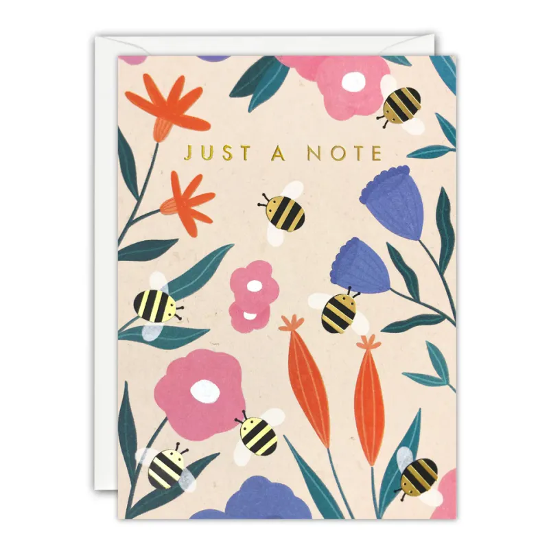 Just A Note Bees &amp; Flowers Mini Card