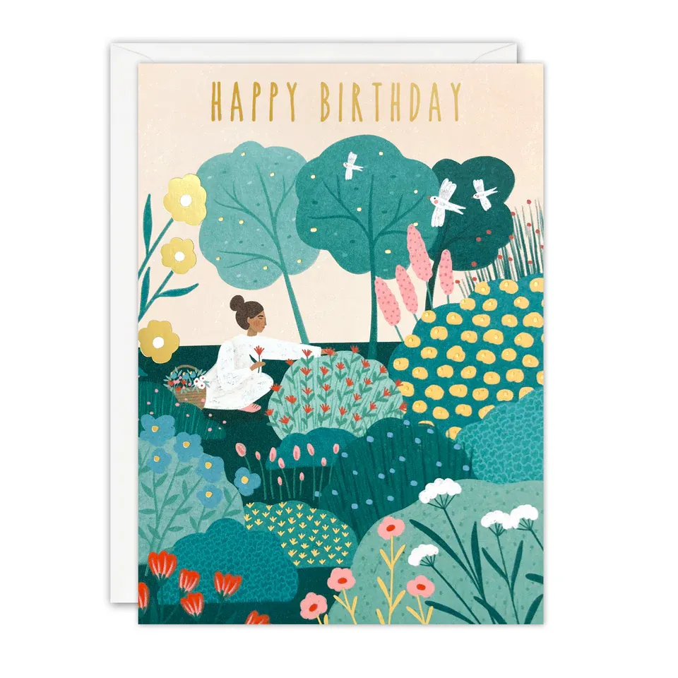 Sunbeams Picking Flowers Birthday Card