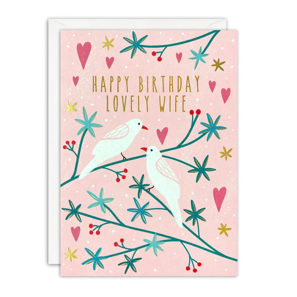 Sunbeams Wife Birds Birthday Card
