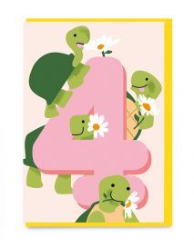 4th Birthday Turtles Card