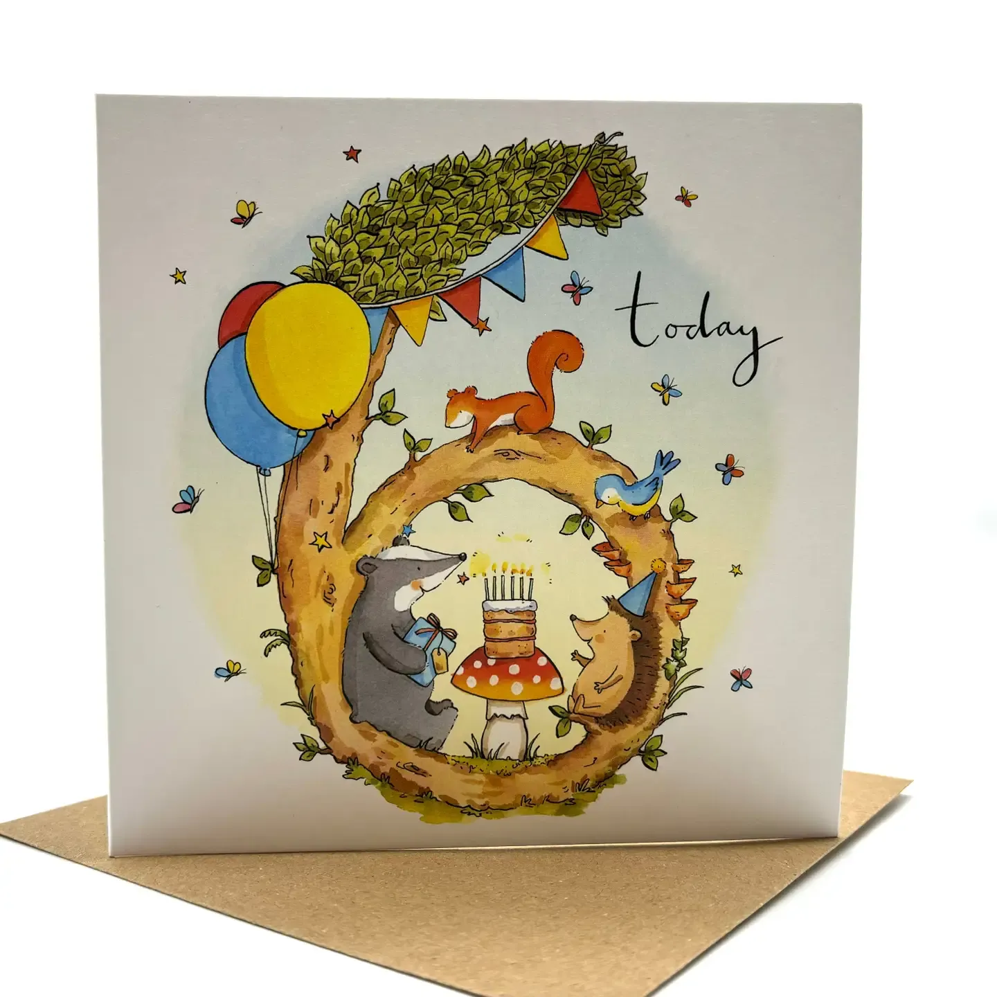6th Birthday Woodland Hedgehog Card