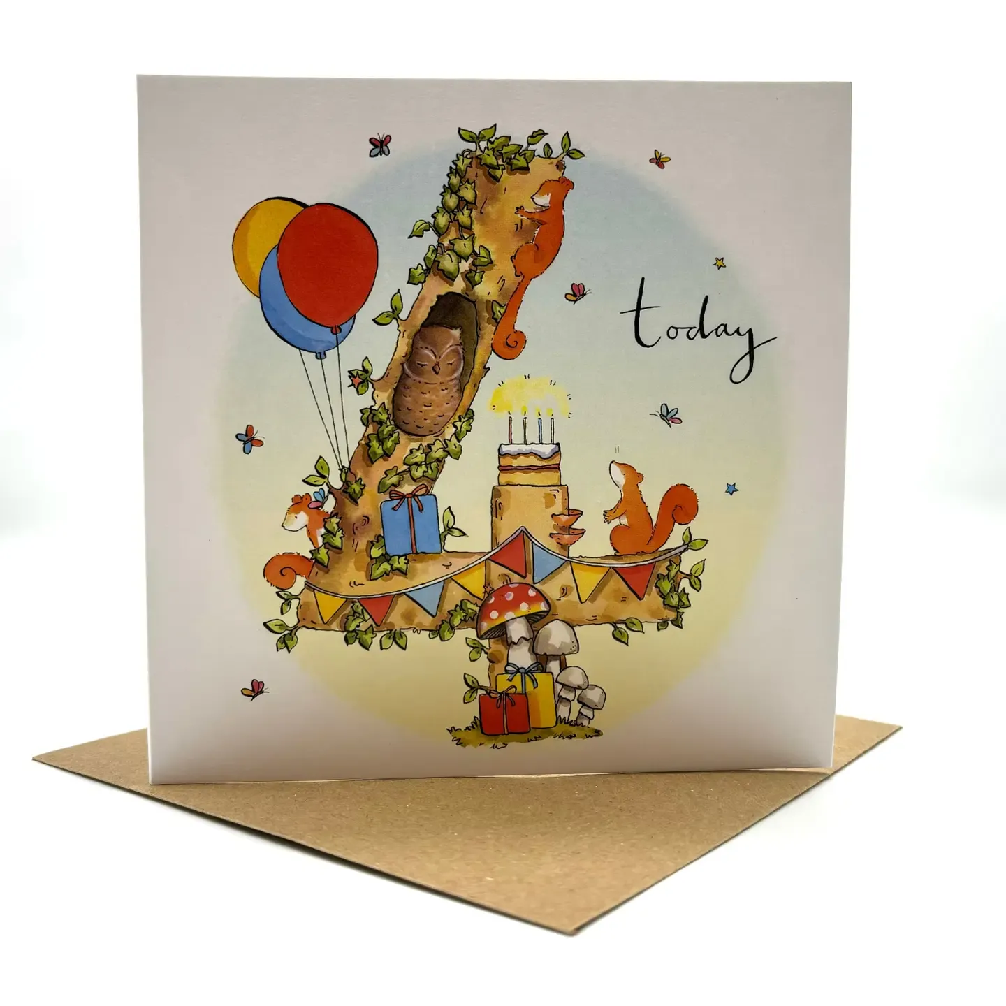 4th Birthday Woodland Squirrel Card