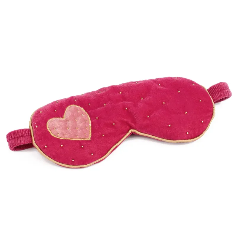 My Doris Pink Velvet Heart Sleep Mask
