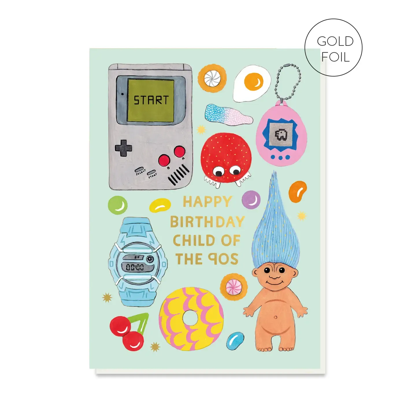 Child Of The 90's Birthday Card