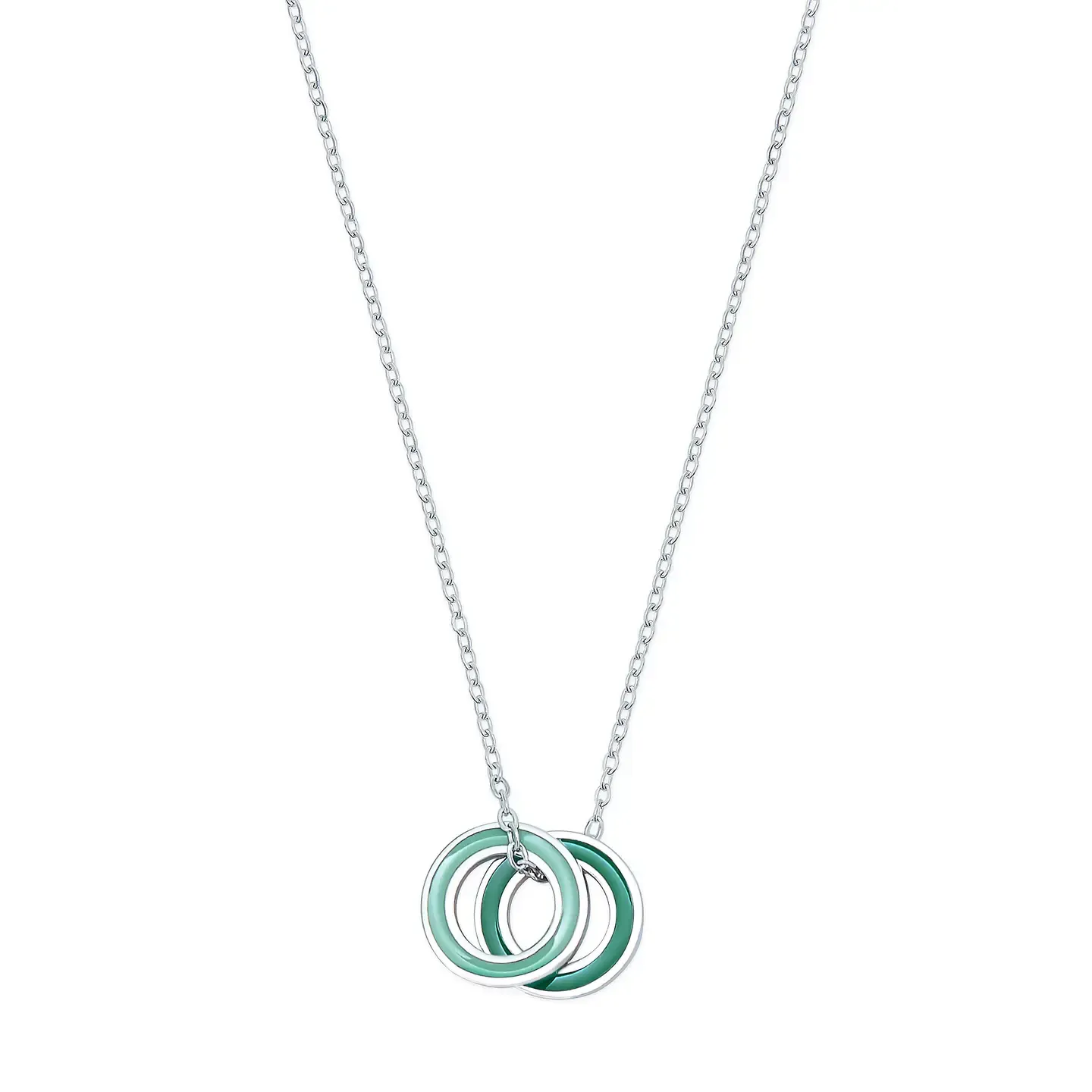 Silver Enamel Double Eternity Necklace Mint