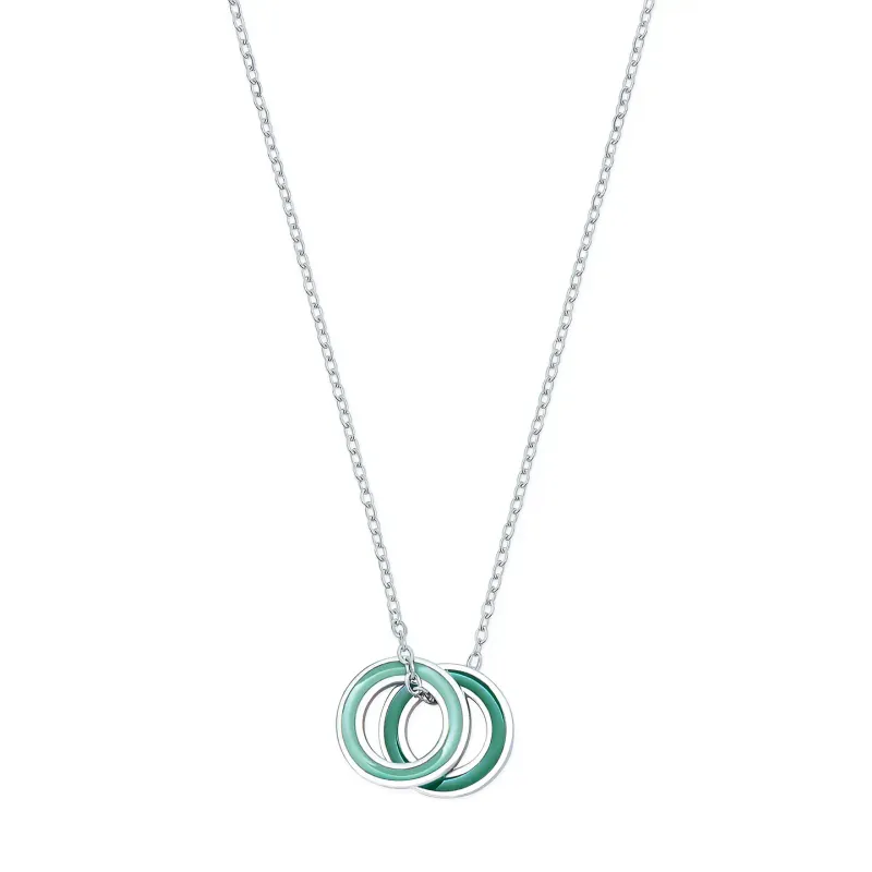 Silver Enamel Double Eternity Necklace Mint