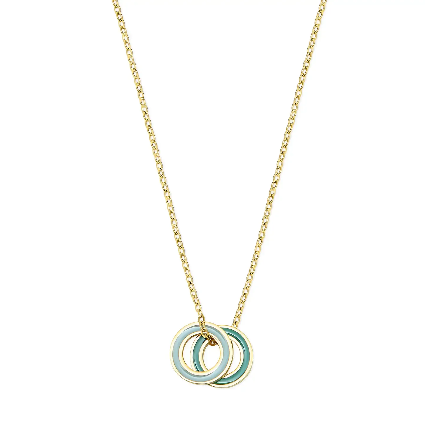 Gold Enamel Double Eternity Necklace - Mint