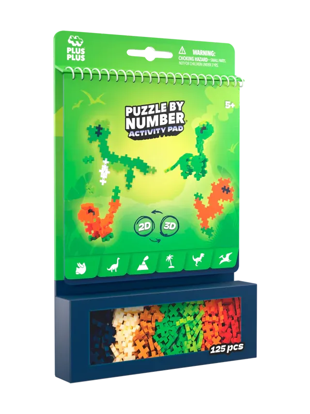 Plus Plus Puzzle By Number Activity Pad - Dinosaur