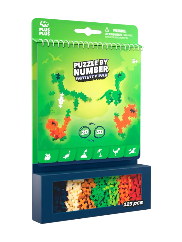 Plus Plus Puzzle By Number Activity Pad - Dinosaur