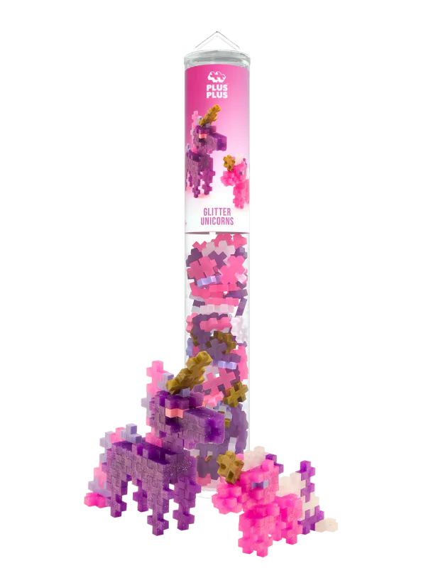 Plus Plus 100 Piece Tube - Glitter Unicorns