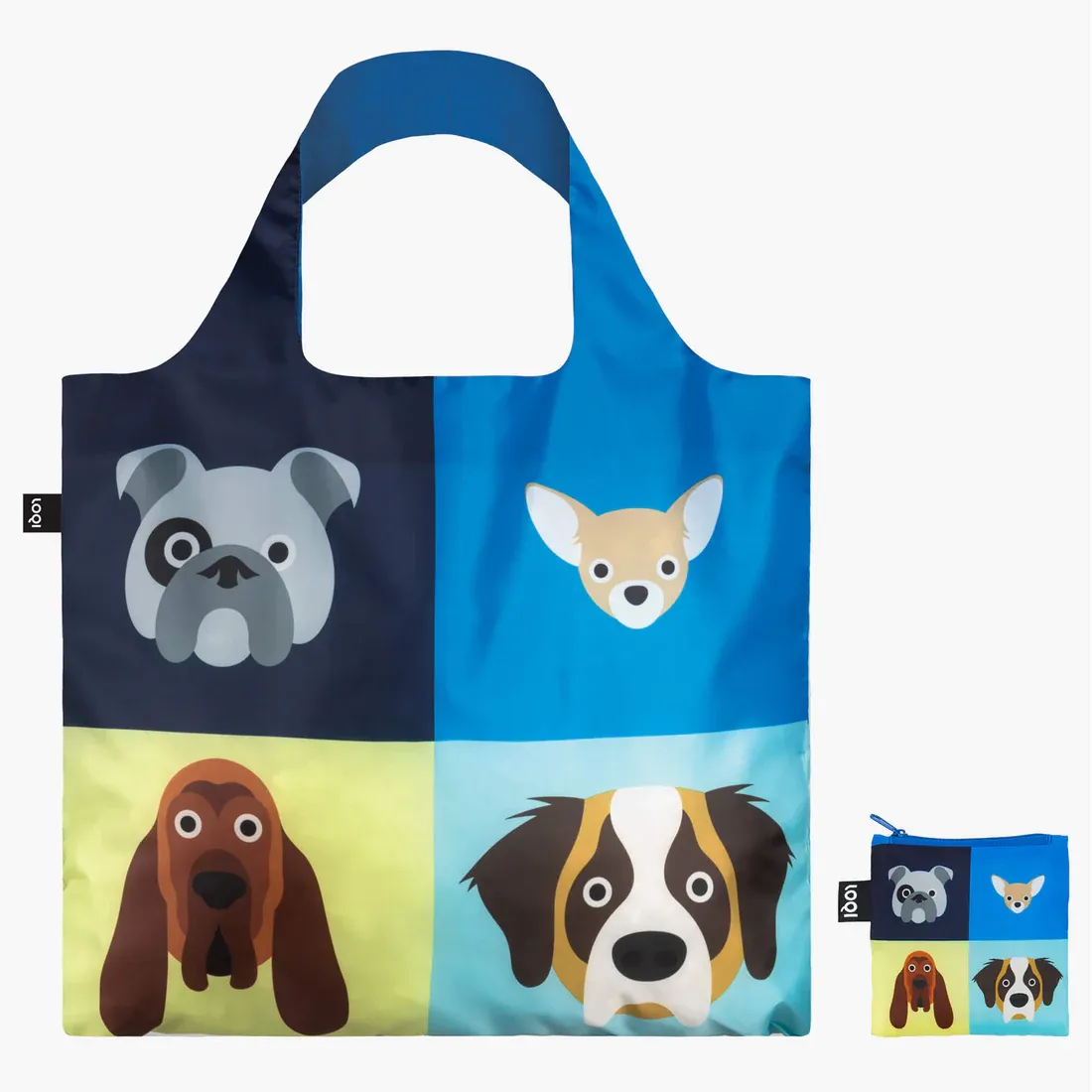 LOQI Stephen Cheetham Dogs Folding Shopping Bag