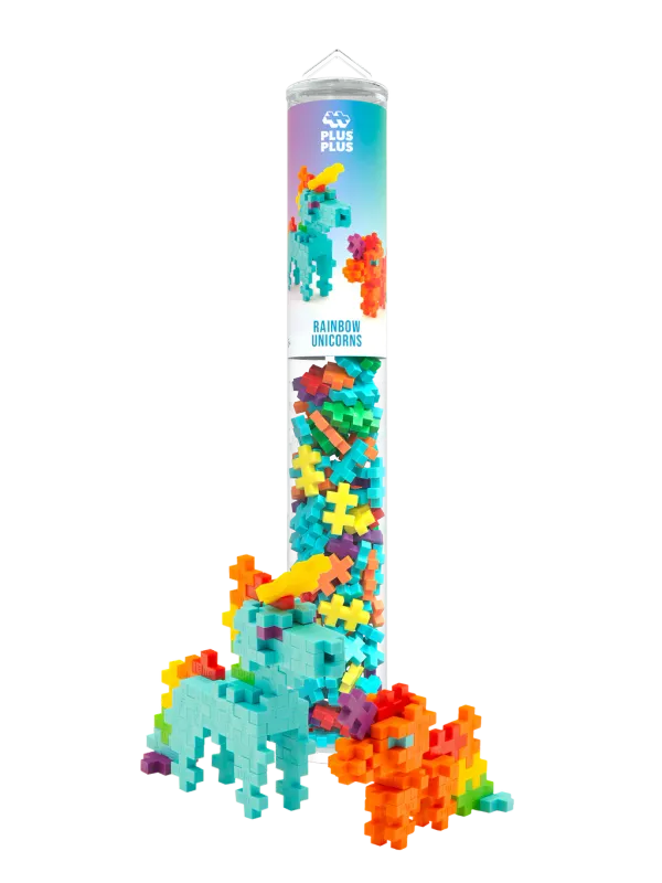 Plus Plus 100 Piece Tube - Rainbow Unicorns