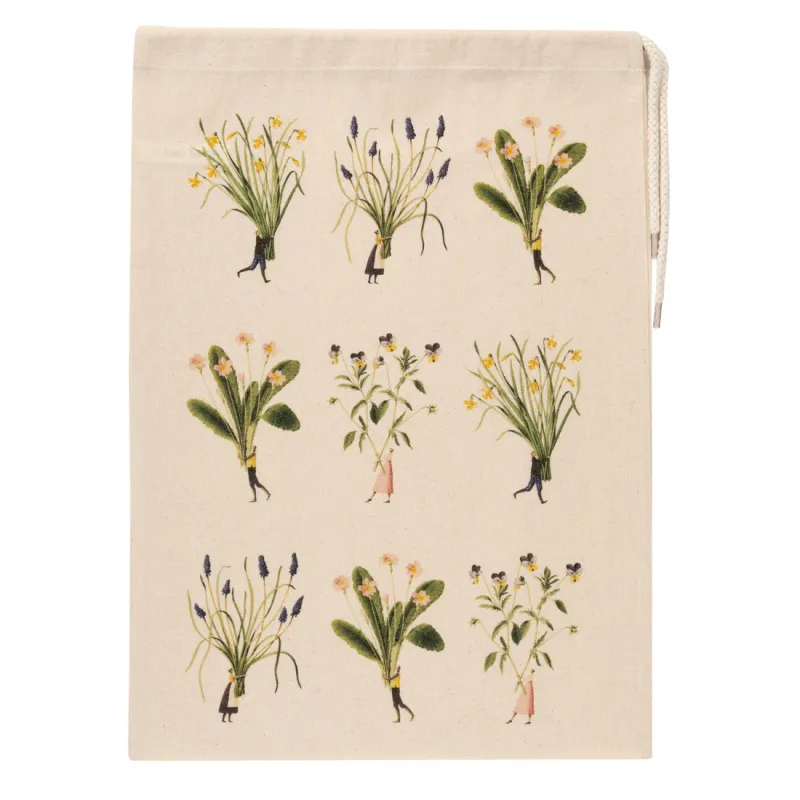 Spring Flowers - Medium Cotton Drawstring Bag