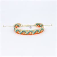 Orange &amp; Turquoise Woven Bracelet