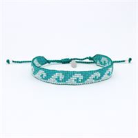 Turquoise &amp; Silver Woven Bracelet
