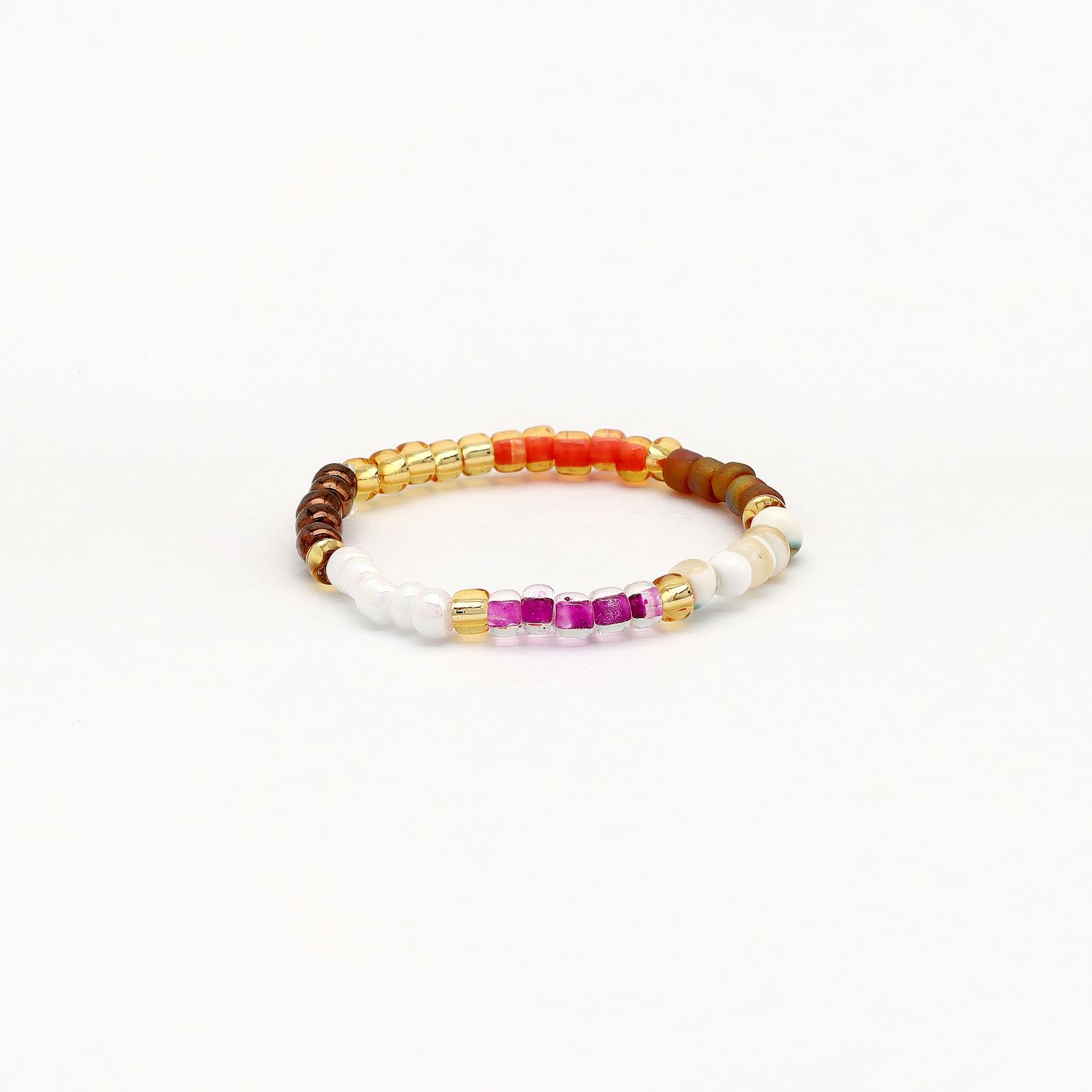 Pink Brown Stretchy Ring