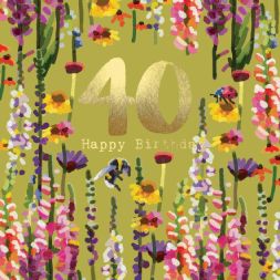 Cottage Garden 40th Birthday Card