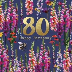 Cottage Garden 80th Birthday Card