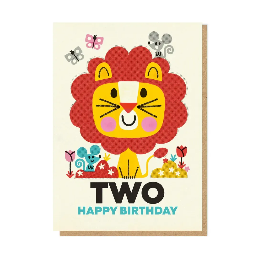 Two Birthday Lion Card