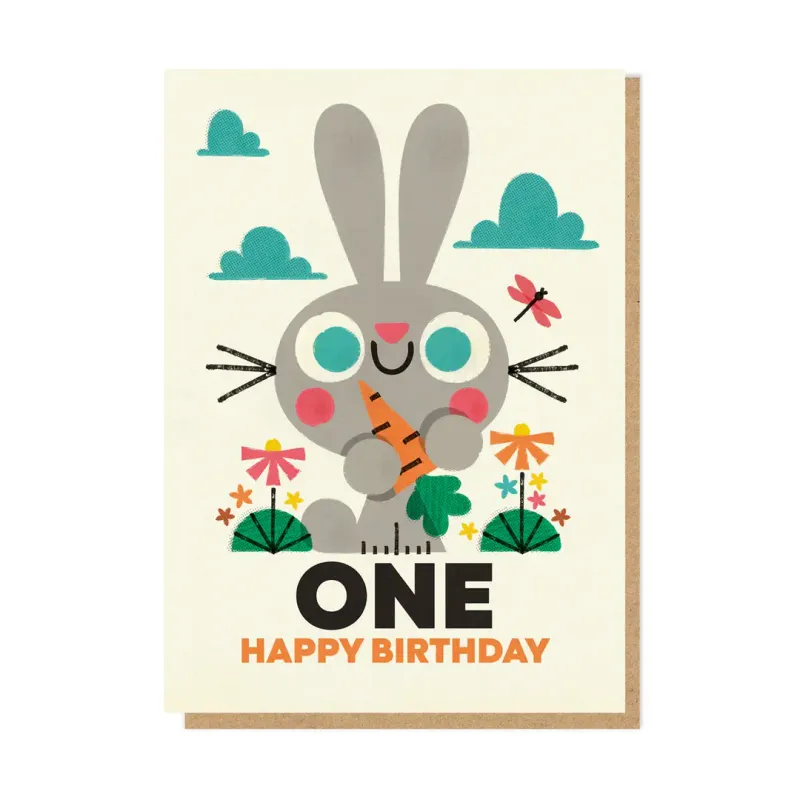One Birthday Bunny Card