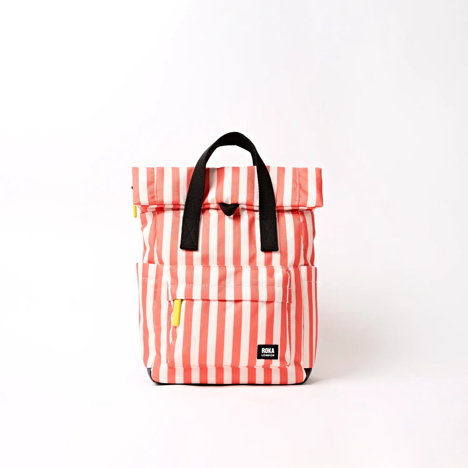 Roka London Canfield B Small Sustainable Canvas - Coral Stripe