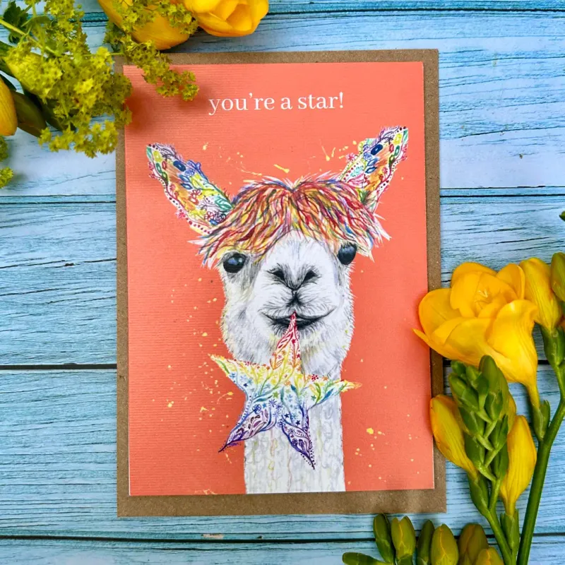 You're A Star Llama / Alpaca Card
