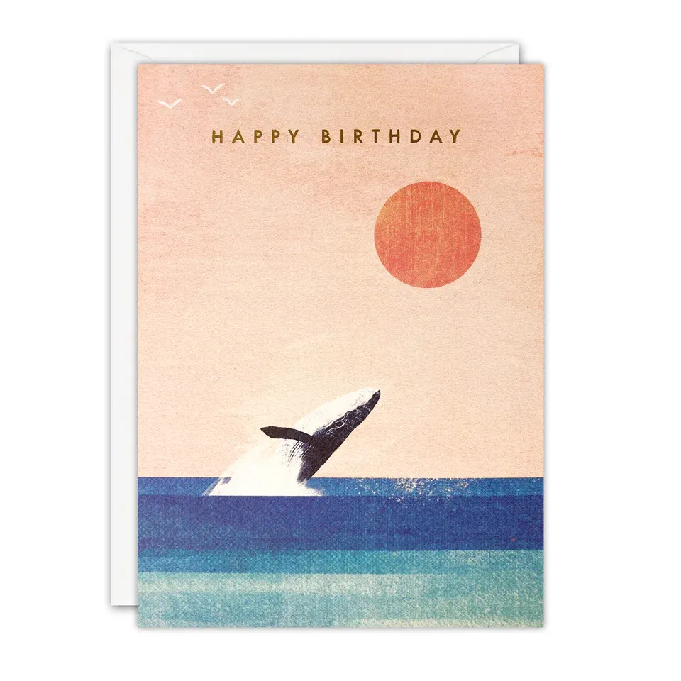Offshore Whale Birthday Card
