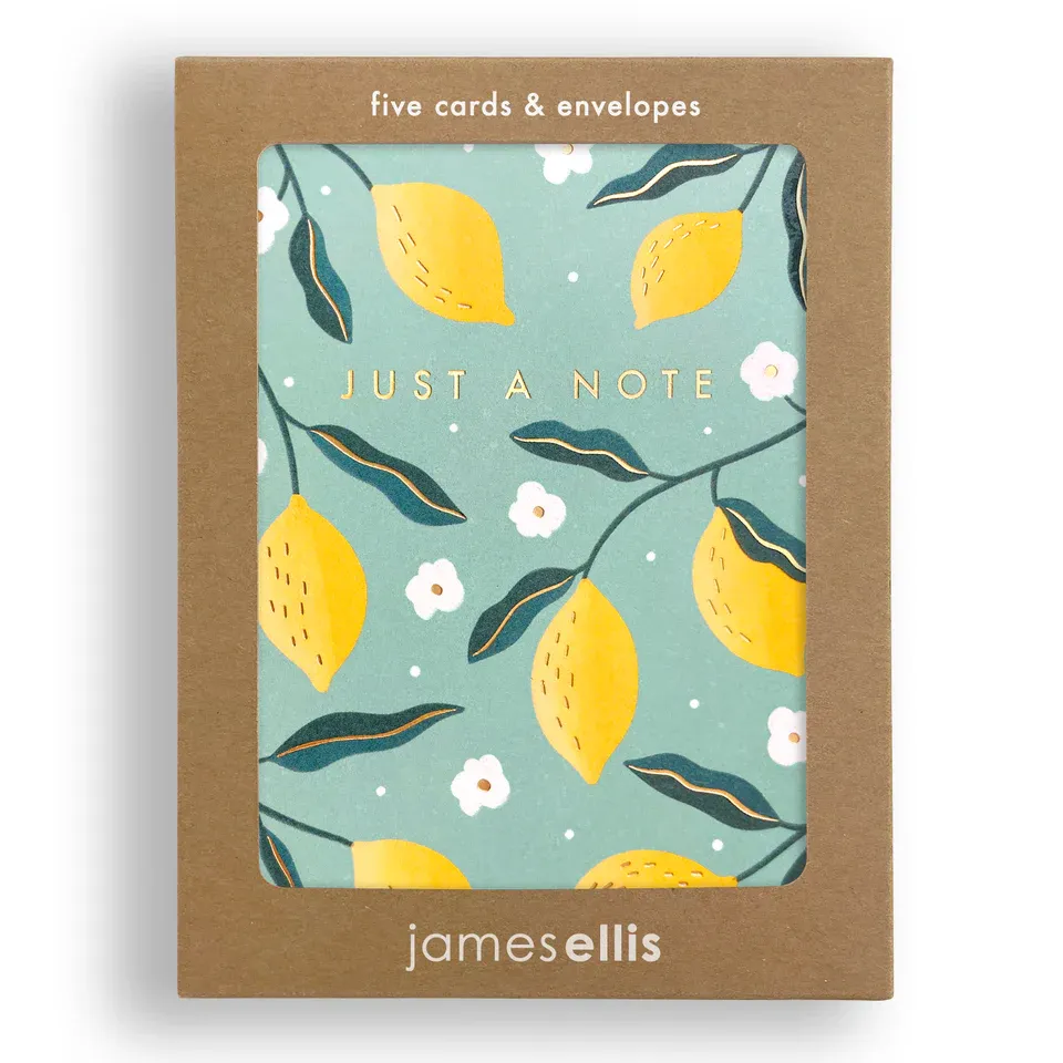 Just A Note Lemons Pack Of 5 Mini Cards