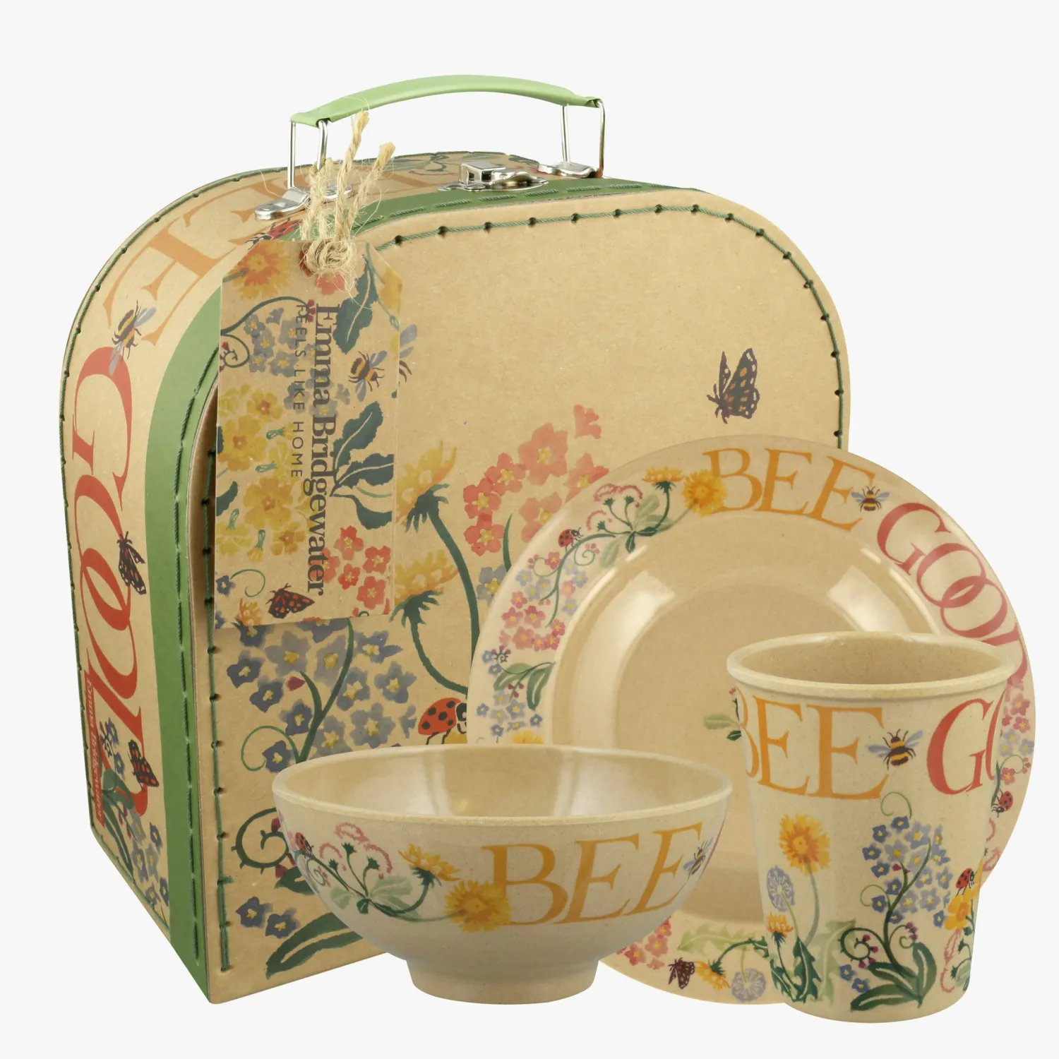 Emma Bridgewater Bee Good 3 Piece Rice Husk Table Set