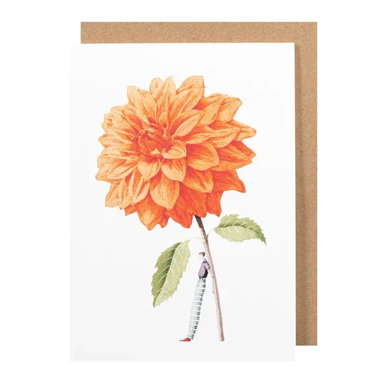 Orange Dahlia - Card