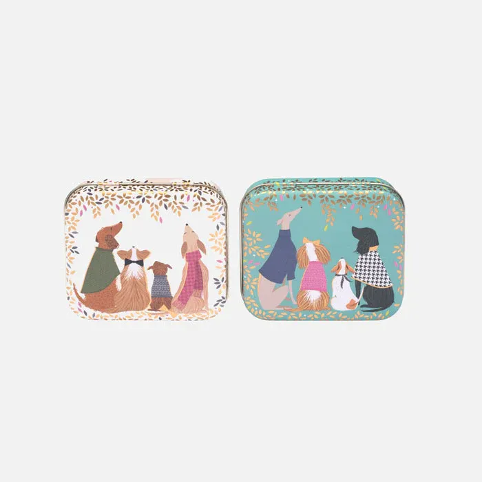 Sara Miller Dapper Dogs Treat Tin - Cream