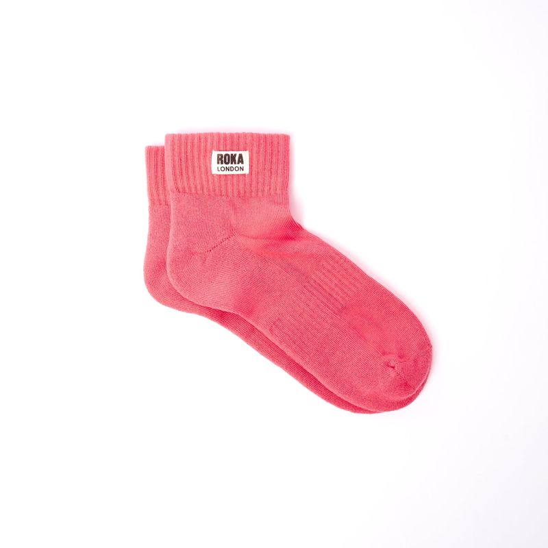 Roka London Wembley Organic Cotton Socks - Sugar Coral (One Size)