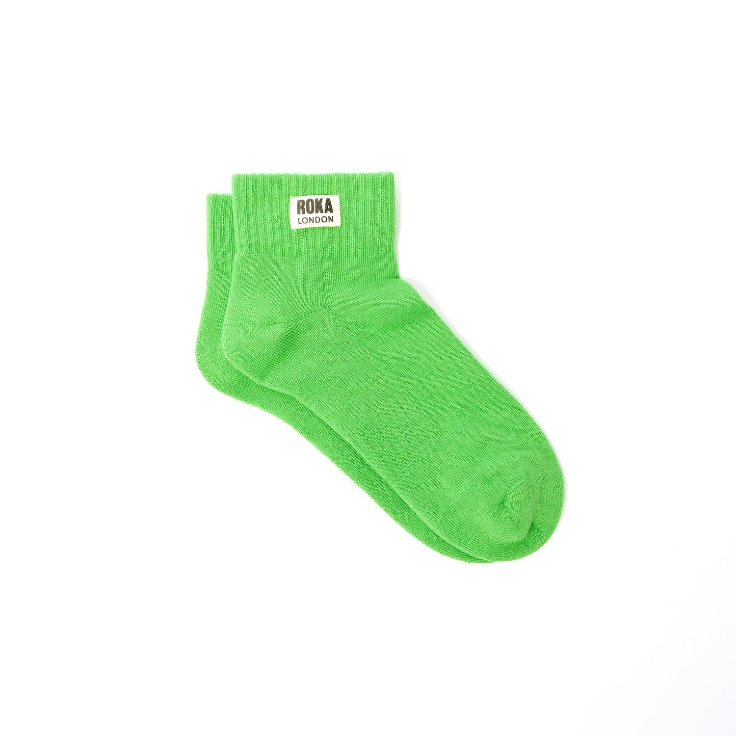 Roka London Wembley Organic Cotton Socks - Online Lime One Size)