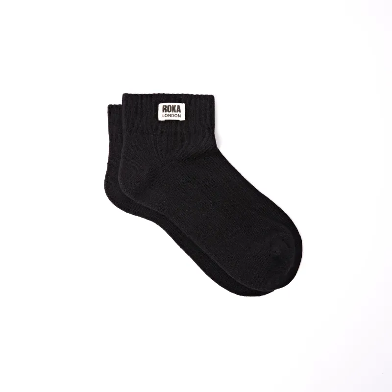 Roka London Wembley Organic Cotton Socks - Black ( One Size)