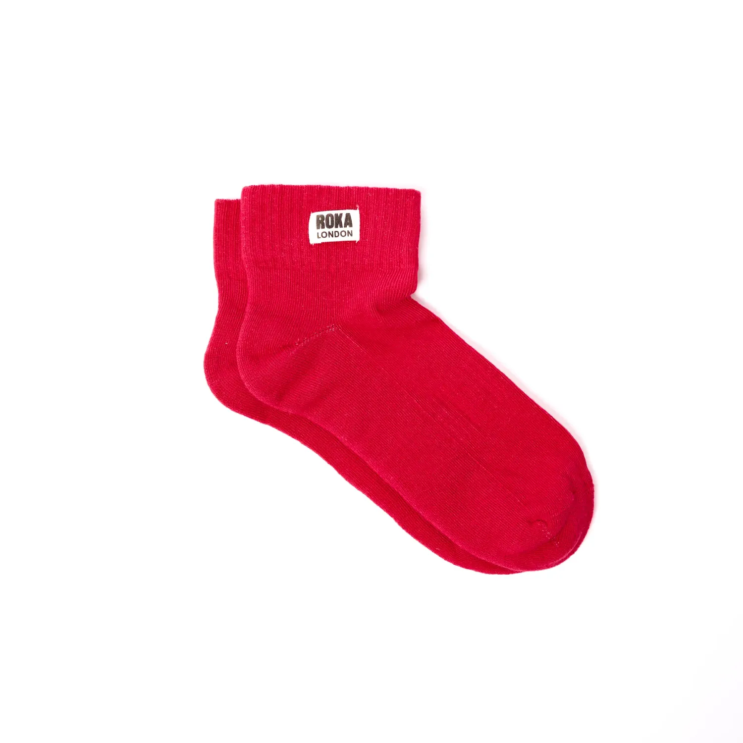 Roka London Wembley Organic Cotton Socks - Scarlet  ( One Size)