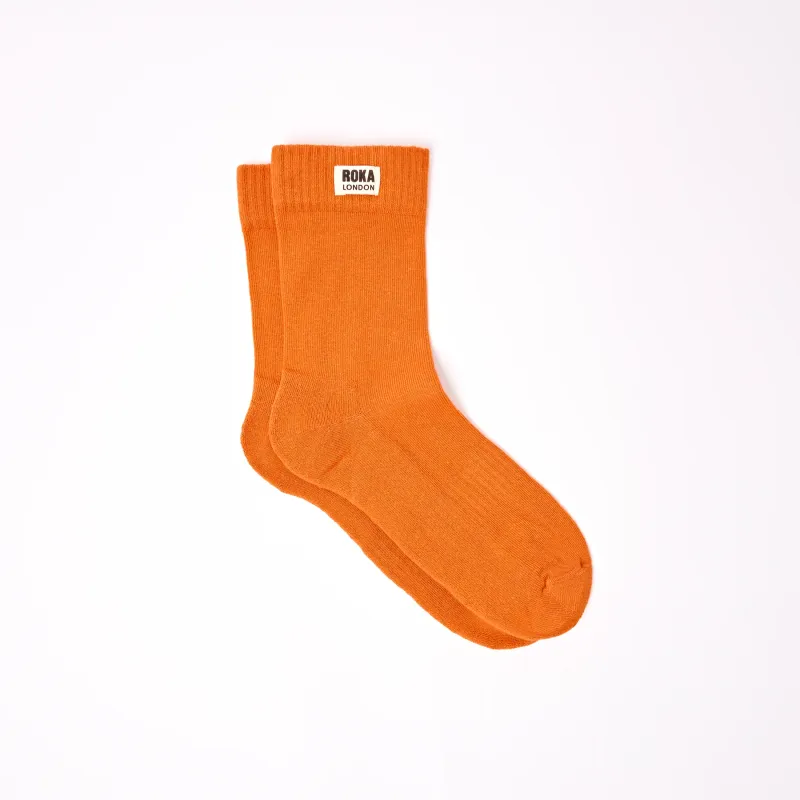 Roka London Wimbledon Men's Organic Cotton  Socks - Burnt Orange  (One Size)