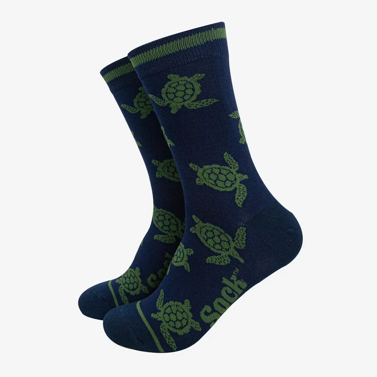 Men's Sea Turtle Bamboo Socks - Blue &amp; Green (Size 7-11)