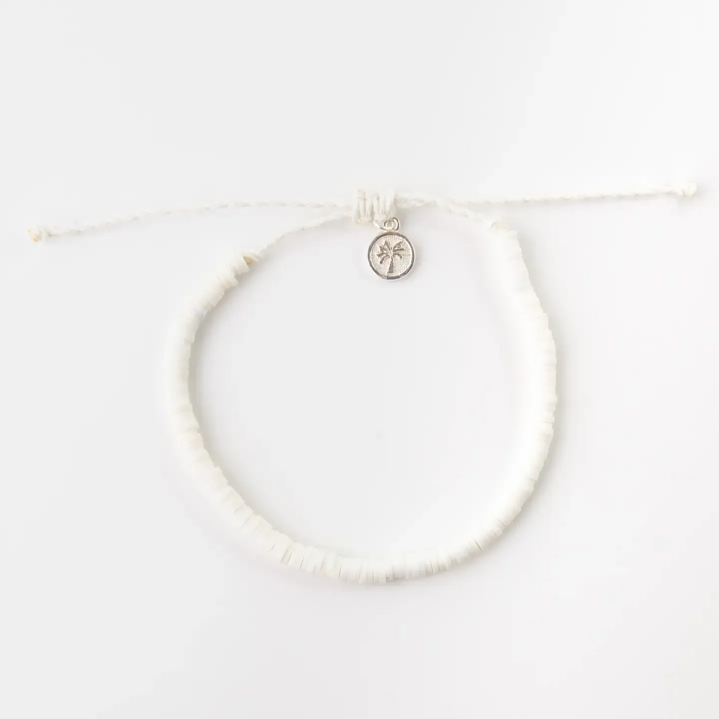 White Clay Bead Anklet