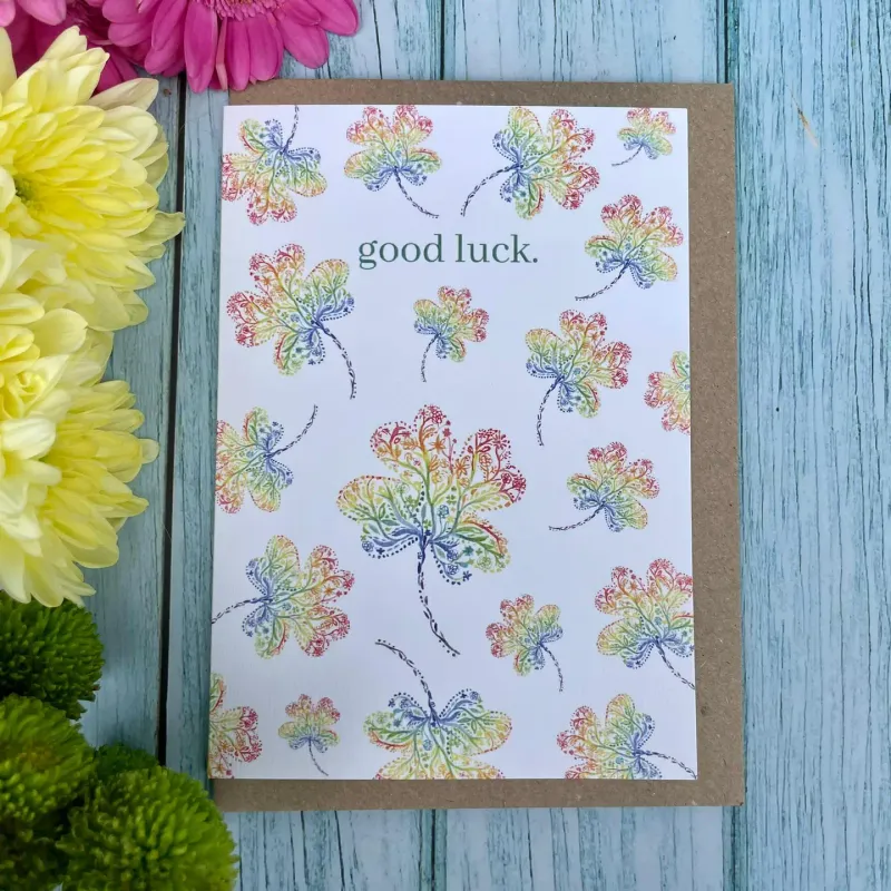 Good Luck Clovers Card