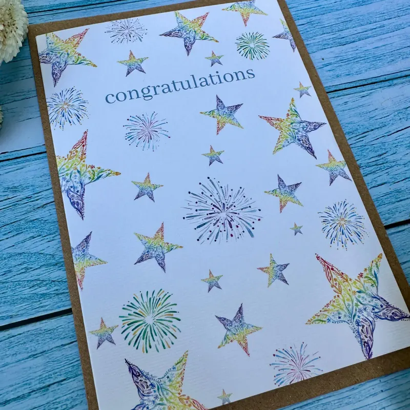 Congratulations Stars Card