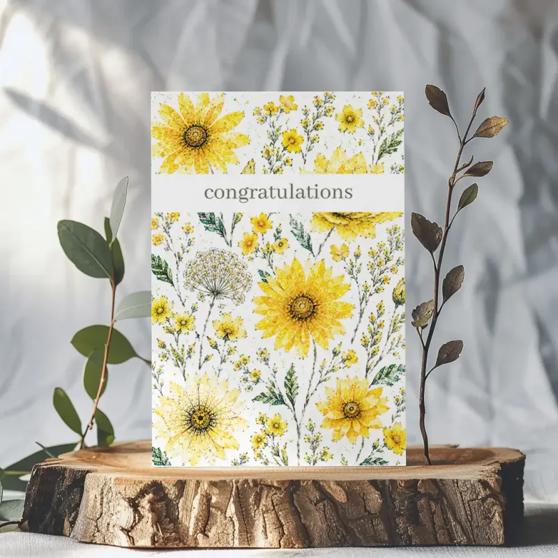 Congratulations Sunflowers Card