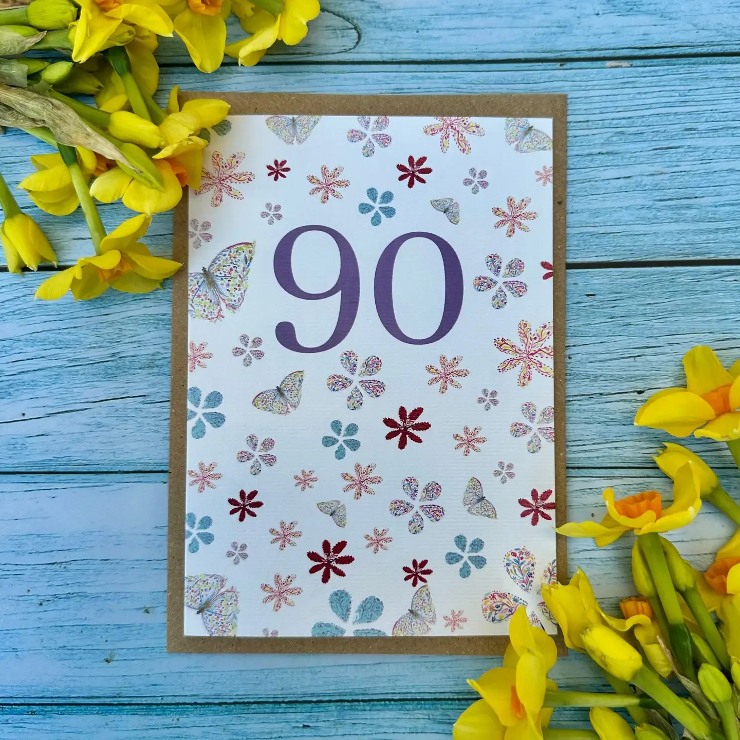 90th Birthday Butterflies Card