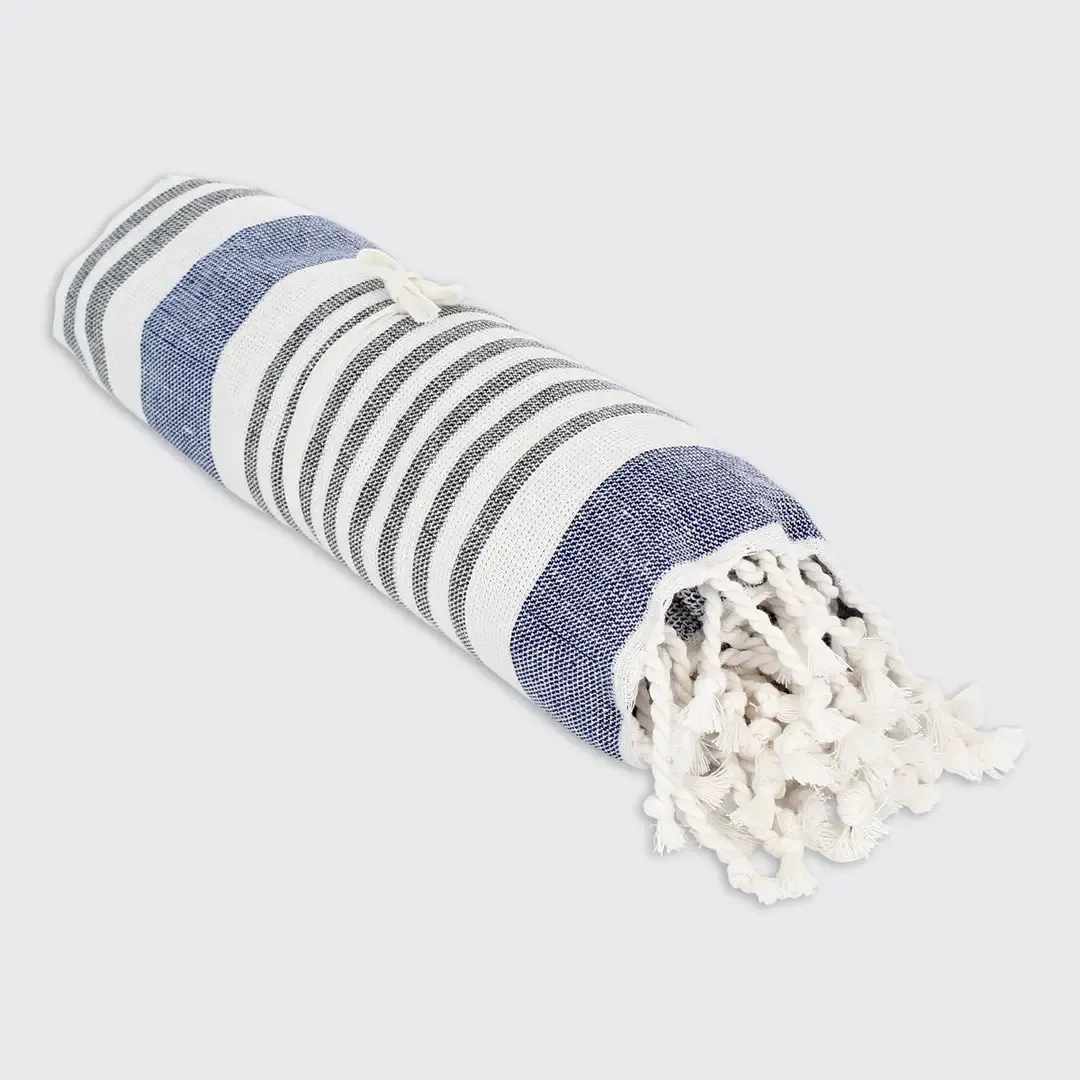 Hammam Terry Towel Blue &amp; Grey