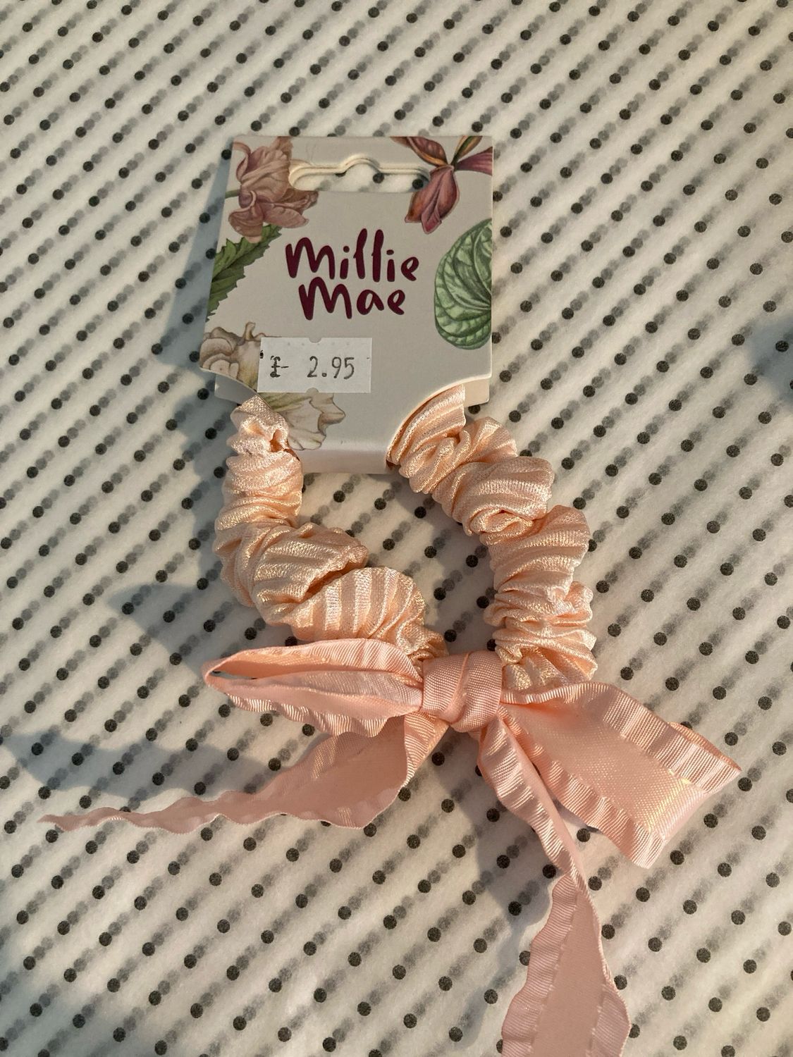 Blush Pink Scrunchie With Bow