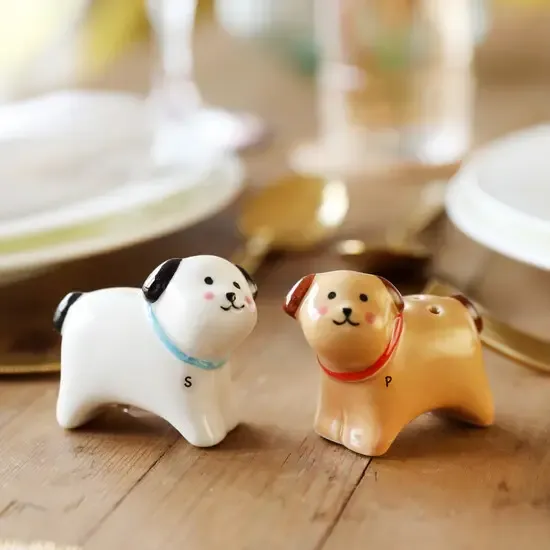 Ceramic Dog Salt &amp; Pepper Shakers