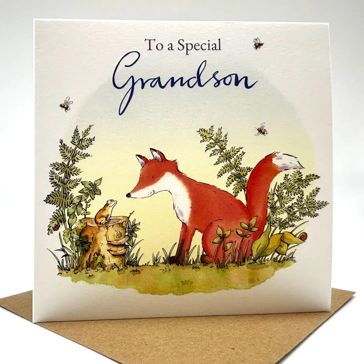 Grandson Fox Birthday Card